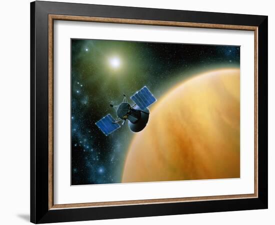 Artwork Showing Magellan Spacecraft Orbiting Venus-Julian Baum-Framed Photographic Print