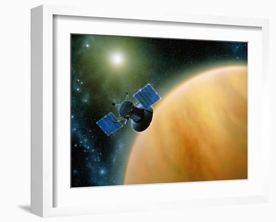 Artwork Showing Magellan Spacecraft Orbiting Venus-Julian Baum-Framed Photographic Print