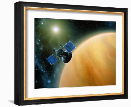 Artwork Showing Magellan Spacecraft Orbiting Venus-Julian Baum-Framed Photographic Print