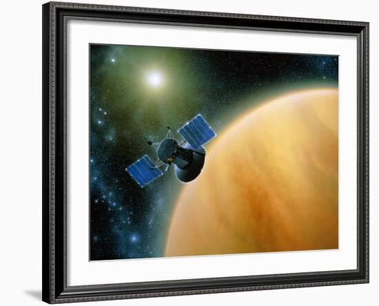 Artwork Showing Magellan Spacecraft Orbiting Venus-Julian Baum-Framed Photographic Print