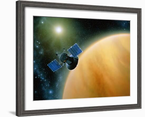 Artwork Showing Magellan Spacecraft Orbiting Venus-Julian Baum-Framed Photographic Print