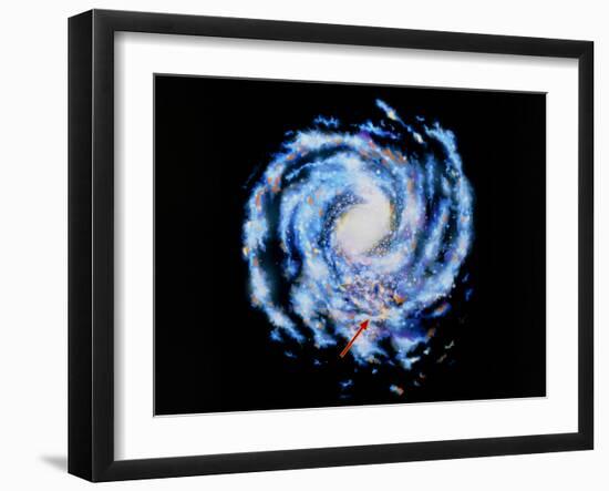 Artwork Showing Our Galaxy the Milky Way-J. Baum and N. Henbest-Framed Photographic Print