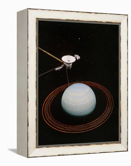Artwork Showing Voyager 2 Nearing Uranus-null-Framed Premier Image Canvas