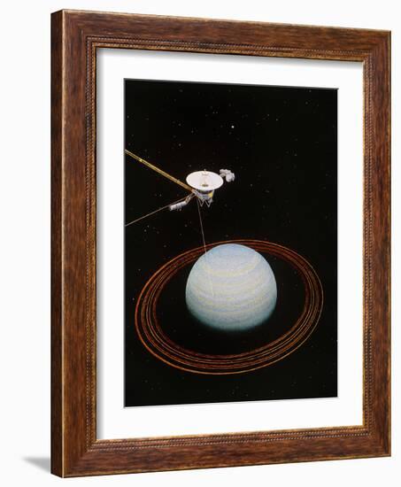 Artwork Showing Voyager 2 Nearing Uranus-null-Framed Photographic Print