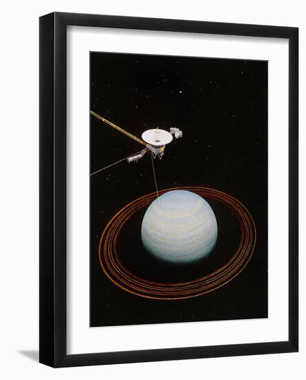 Artwork Showing Voyager 2 Nearing Uranus-null-Framed Photographic Print