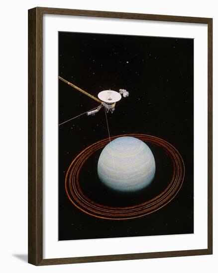 Artwork Showing Voyager 2 Nearing Uranus-null-Framed Photographic Print