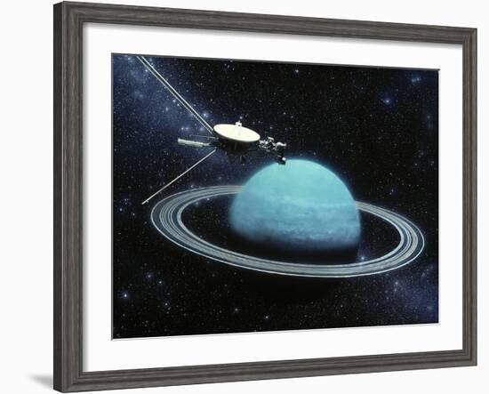 Artwork Showing Voyager 2's Encounter with Uranus-Julian Baum-Framed Photographic Print