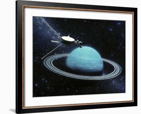 Artwork Showing Voyager 2's Encounter with Uranus-Julian Baum-Framed Photographic Print