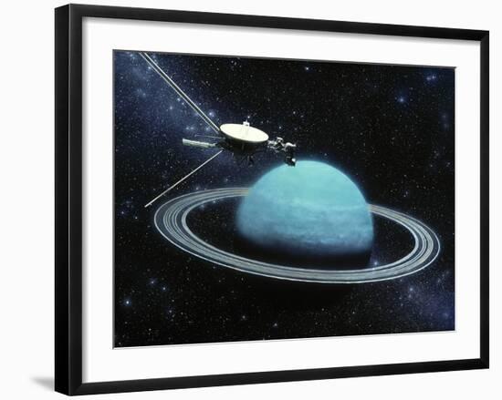 Artwork Showing Voyager 2's Encounter with Uranus-Julian Baum-Framed Photographic Print