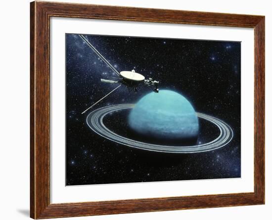 Artwork Showing Voyager 2's Encounter with Uranus-Julian Baum-Framed Photographic Print