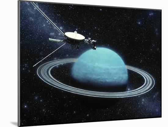 Artwork Showing Voyager 2's Encounter with Uranus-Julian Baum-Mounted Photographic Print
