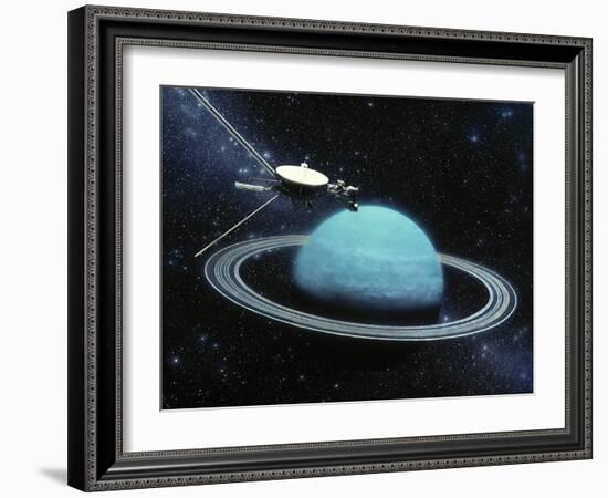 Artwork Showing Voyager 2's Encounter with Uranus-Julian Baum-Framed Photographic Print