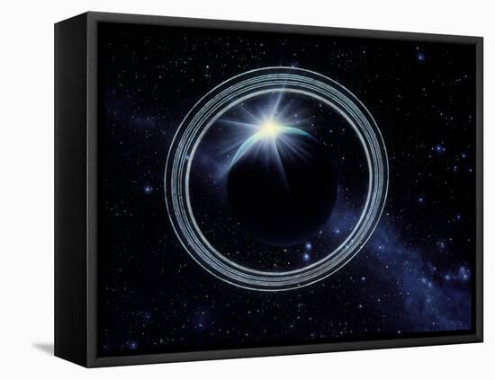 Artwork Showing Voyager 2's View of Uranus-Julian Baum-Framed Premier Image Canvas