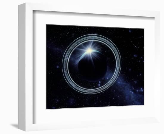 Artwork Showing Voyager 2's View of Uranus-Julian Baum-Framed Premium Photographic Print