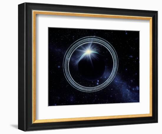 Artwork Showing Voyager 2's View of Uranus-Julian Baum-Framed Premium Photographic Print