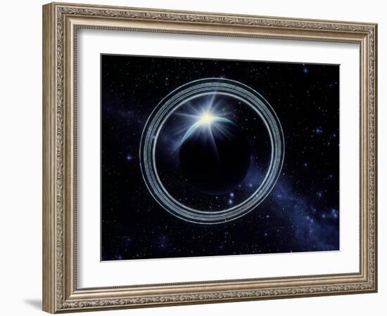 Artwork Showing Voyager 2's View of Uranus-Julian Baum-Framed Photographic Print