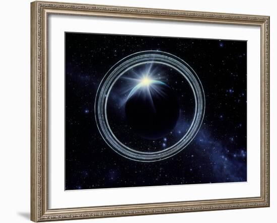 Artwork Showing Voyager 2's View of Uranus-Julian Baum-Framed Photographic Print