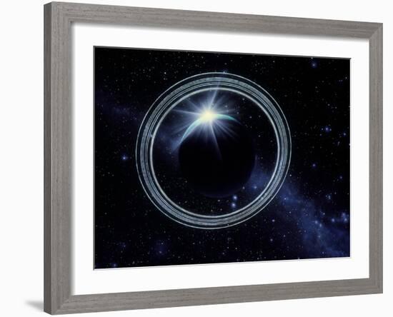 Artwork Showing Voyager 2's View of Uranus-Julian Baum-Framed Photographic Print