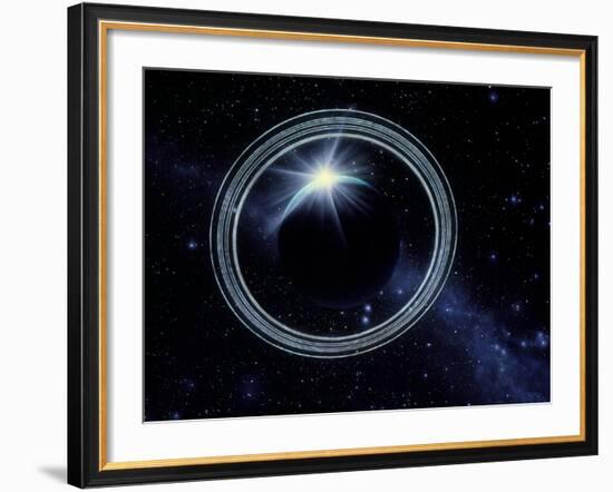 Artwork Showing Voyager 2's View of Uranus-Julian Baum-Framed Photographic Print