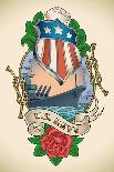 Vintage Tattoo Design with Anchor, Sailor's Hat, Banner and Wave.Raster Image. Find an Editable Ver-Arty-Art Print