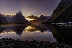 Miter Peak Golden Hours Reflections - New Zealand-ARUBA48-Photographic Print