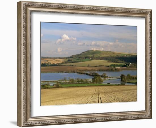 Arun Valley in Food, with South Downs Beyond, Bury, Sussex, England, United Kingdom, Europe-Pearl Bucknall-Framed Photographic Print