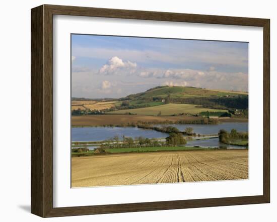 Arun Valley in Food, with South Downs Beyond, Bury, Sussex, England, United Kingdom, Europe-Pearl Bucknall-Framed Photographic Print