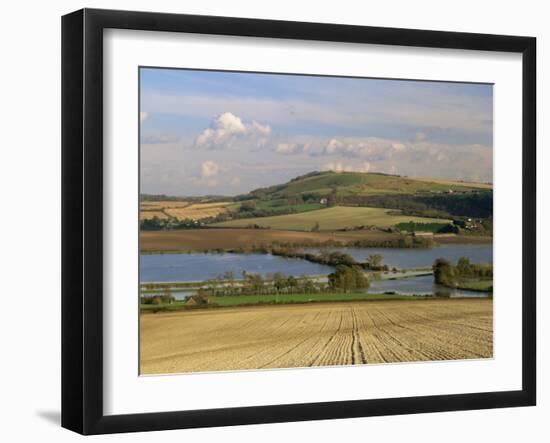 Arun Valley in Food, with South Downs Beyond, Bury, Sussex, England, United Kingdom, Europe-Pearl Bucknall-Framed Photographic Print