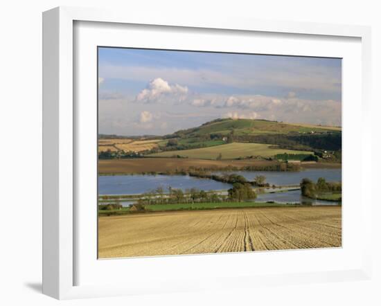 Arun Valley in Food, with South Downs Beyond, Bury, Sussex, England, United Kingdom, Europe-Pearl Bucknall-Framed Photographic Print