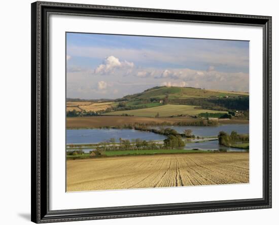 Arun Valley in Food, with South Downs Beyond, Bury, Sussex, England, United Kingdom, Europe-Pearl Bucknall-Framed Photographic Print