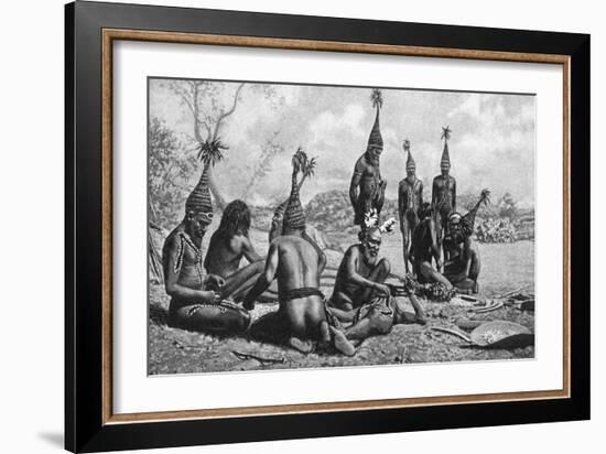 Arunta Tribesmen of Central Australia Preparing a New Corroboree, 1922-Baldwin Spencer-Framed Giclee Print