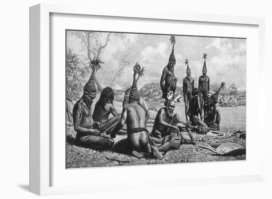 Arunta Tribesmen of Central Australia Preparing a New Corroboree, 1922-Baldwin Spencer-Framed Giclee Print