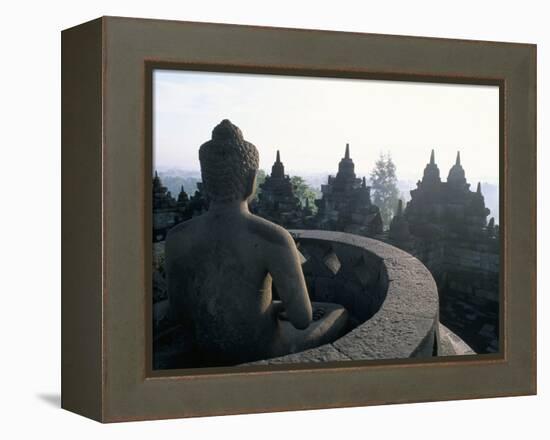 Arupadhatu Buddha, 8th Century Buddhist Site of Borobudur, Unesco World Heritage Site, Indonesia-Bruno Barbier-Framed Premier Image Canvas