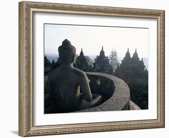 Arupadhatu Buddha, 8th Century Buddhist Site of Borobudur, Unesco World Heritage Site, Indonesia-Bruno Barbier-Framed Photographic Print