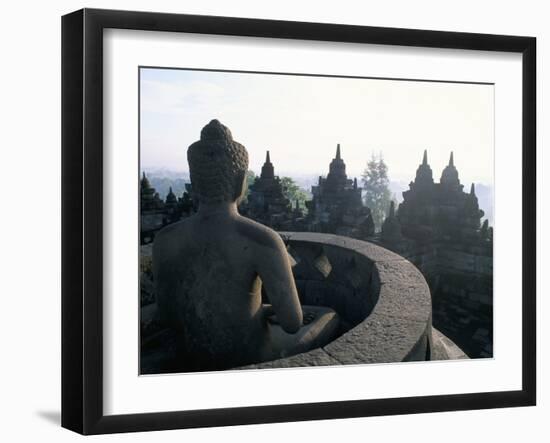 Arupadhatu Buddha, 8th Century Buddhist Site of Borobudur, Unesco World Heritage Site, Indonesia-Bruno Barbier-Framed Photographic Print