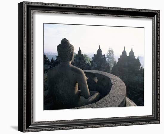 Arupadhatu Buddha, 8th Century Buddhist Site of Borobudur, Unesco World Heritage Site, Indonesia-Bruno Barbier-Framed Photographic Print