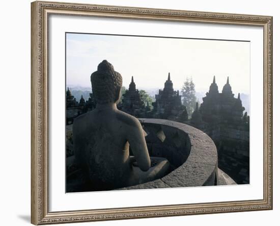 Arupadhatu Buddha, 8th Century Buddhist Site of Borobudur, Unesco World Heritage Site, Indonesia-Bruno Barbier-Framed Photographic Print