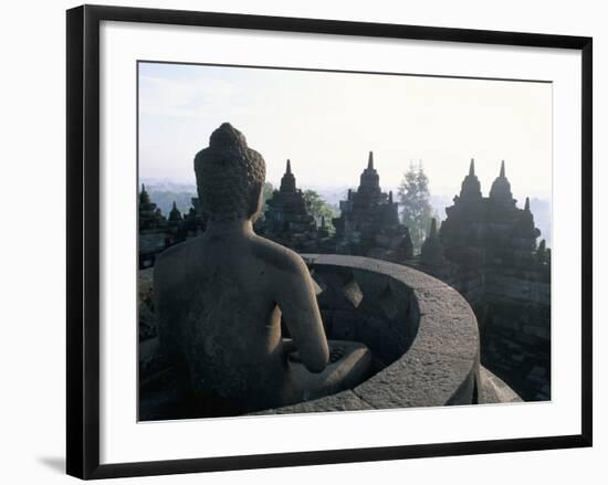 Arupadhatu Buddha, 8th Century Buddhist Site of Borobudur, Unesco World Heritage Site, Indonesia-Bruno Barbier-Framed Photographic Print