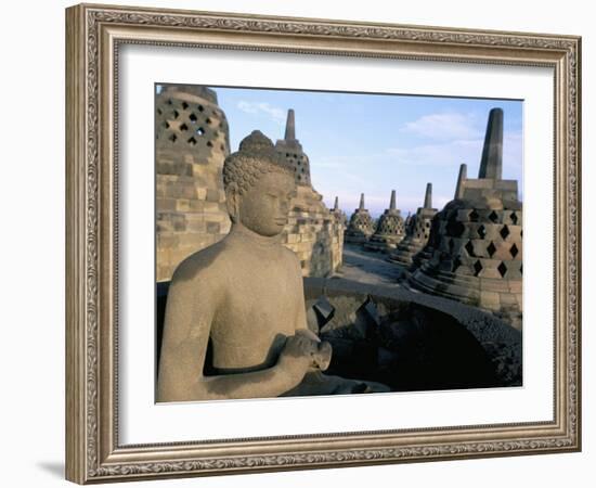 Arupadhatu Buddha, 8th Century Buddhist Site of Borobudur, Unesco World Heritage Site, Indonesia-Bruno Barbier-Framed Photographic Print