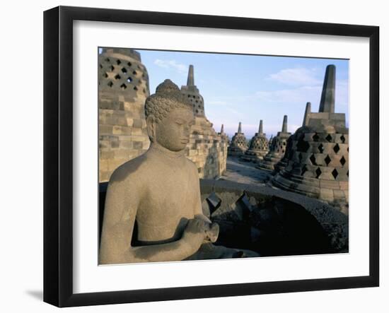 Arupadhatu Buddha, 8th Century Buddhist Site of Borobudur, Unesco World Heritage Site, Indonesia-Bruno Barbier-Framed Photographic Print