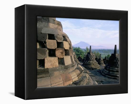 Arupadhatu View, 8th Century Buddhist Site of Borobudur, Unesco World Heritage Site, Indonesia-Bruno Barbier-Framed Premier Image Canvas