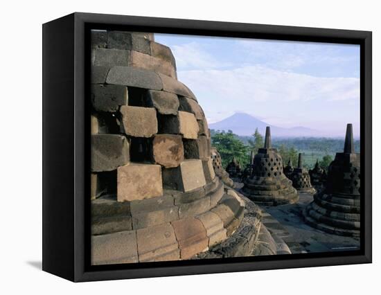 Arupadhatu View, 8th Century Buddhist Site of Borobudur, Unesco World Heritage Site, Indonesia-Bruno Barbier-Framed Premier Image Canvas