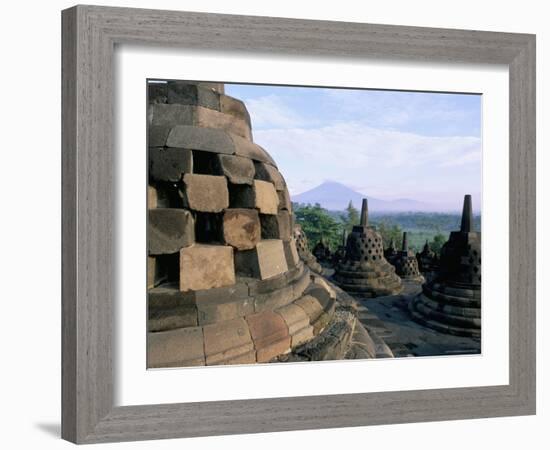 Arupadhatu View, 8th Century Buddhist Site of Borobudur, Unesco World Heritage Site, Indonesia-Bruno Barbier-Framed Photographic Print