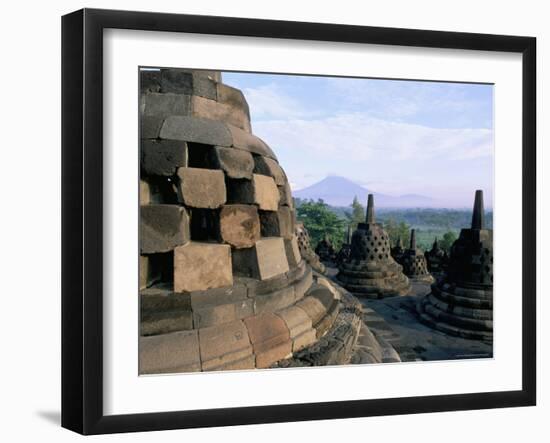 Arupadhatu View, 8th Century Buddhist Site of Borobudur, Unesco World Heritage Site, Indonesia-Bruno Barbier-Framed Photographic Print