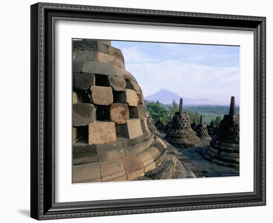 Arupadhatu View, 8th Century Buddhist Site of Borobudur, Unesco World Heritage Site, Indonesia-Bruno Barbier-Framed Photographic Print