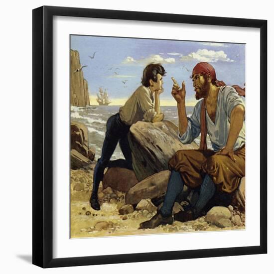 As a Boy, Walter Raleigh Listened to Many Exciting Tales of the High Seas-Alberto Salinas-Framed Giclee Print