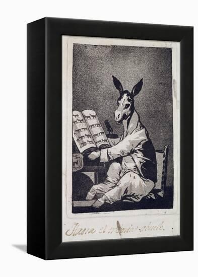 As Far Back as His Grandfather, Plate 39 of "Los Caprichos", 1799-Francisco de Goya-Framed Premier Image Canvas