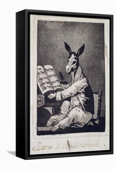 As Far Back as His Grandfather, Plate 39 of "Los Caprichos", 1799-Francisco de Goya-Framed Premier Image Canvas