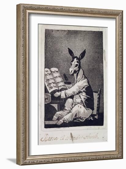 As Far Back as His Grandfather, Plate 39 of "Los Caprichos", 1799-Francisco de Goya-Framed Giclee Print