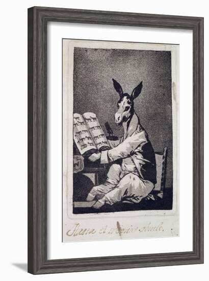 As Far Back as His Grandfather, Plate 39 of "Los Caprichos", 1799-Francisco de Goya-Framed Giclee Print